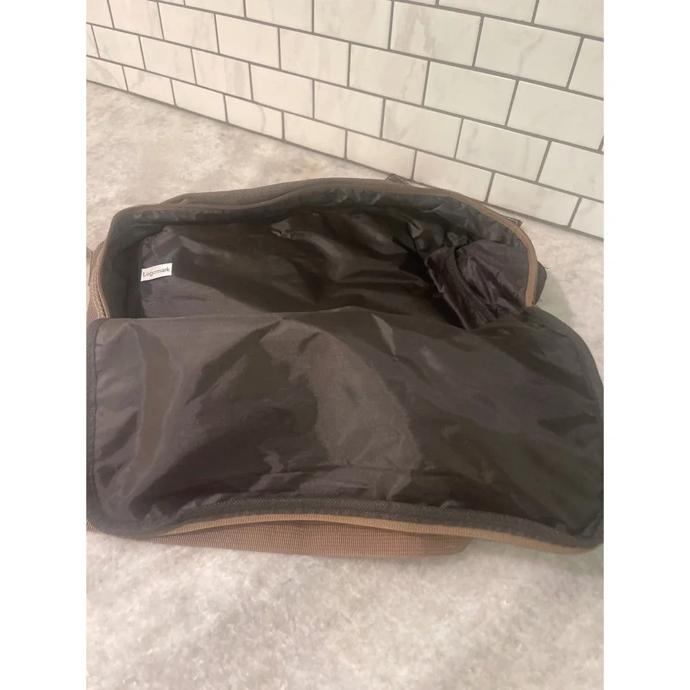 Logomark Messenger Bag Unisex Large Brown Noritsu Canvas Buckle Crossbody Tech